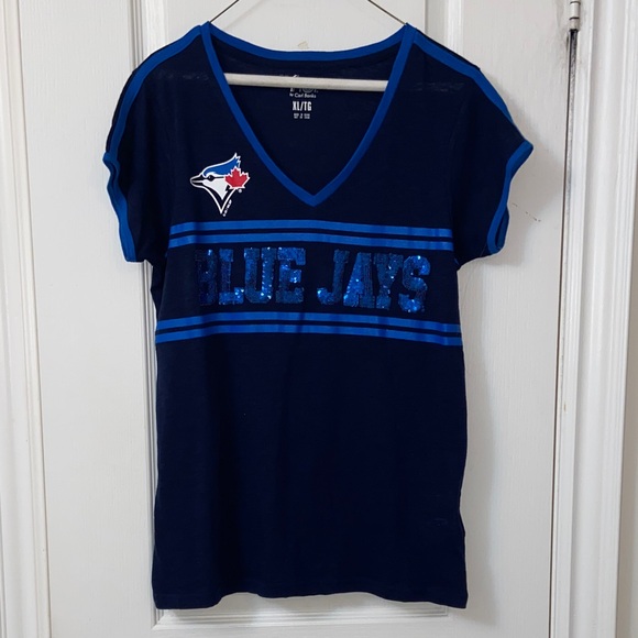 Blue Jay Tops - Blue Jay Sequin Logo Tee